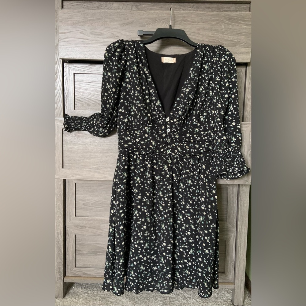 NWT Altar’d State | Black Floral | Long Sleeve | Button Down Dress